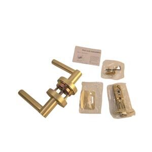Miseno HLK2104CB Elkton Round Rod Passage Door Lever LockSet in Satin Brass